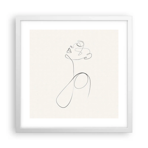 Poster in een witte lijst - Loopt in dromen - 40x40 cm