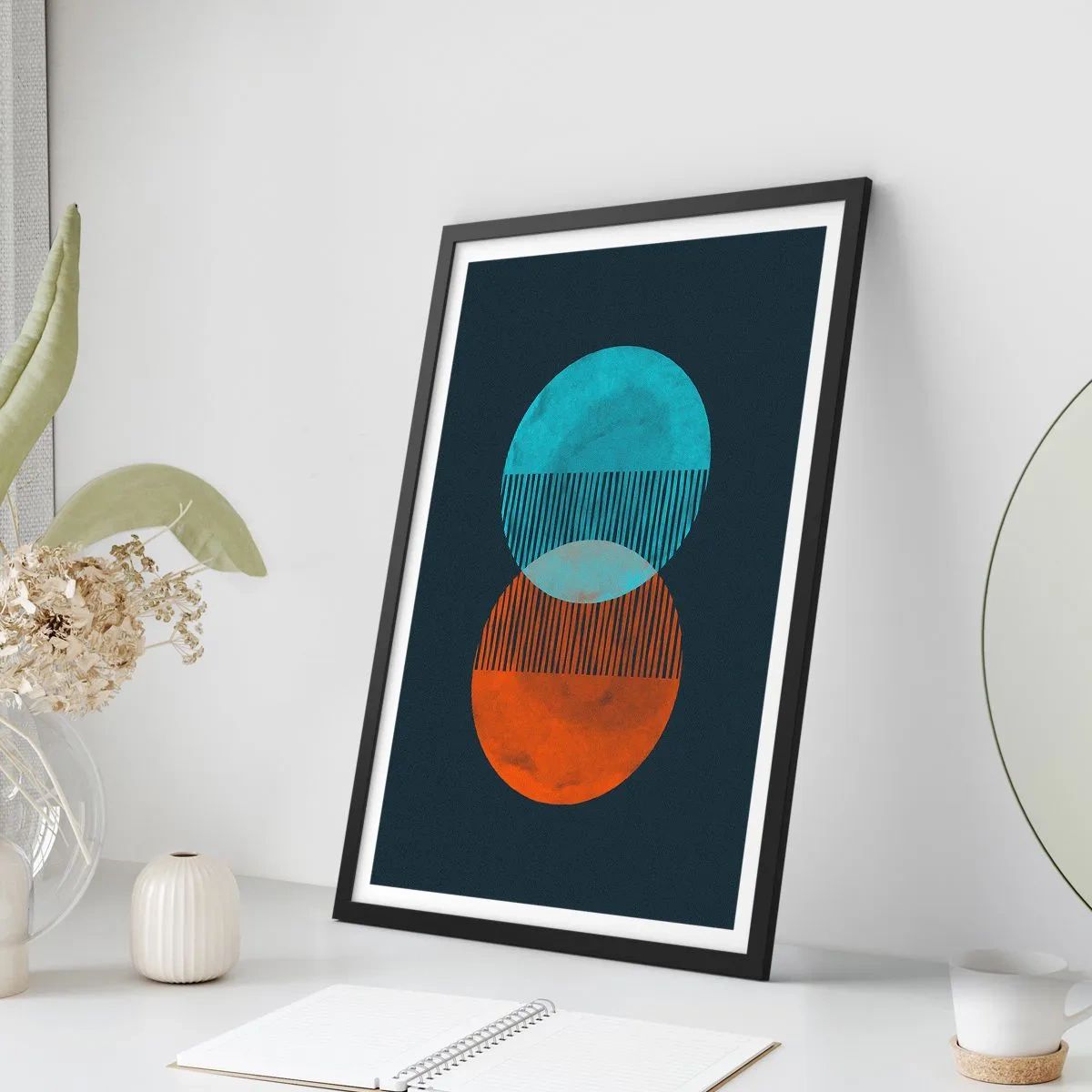Poster in een zwarte lijst - Astronomische fantasie - 30x40 cm