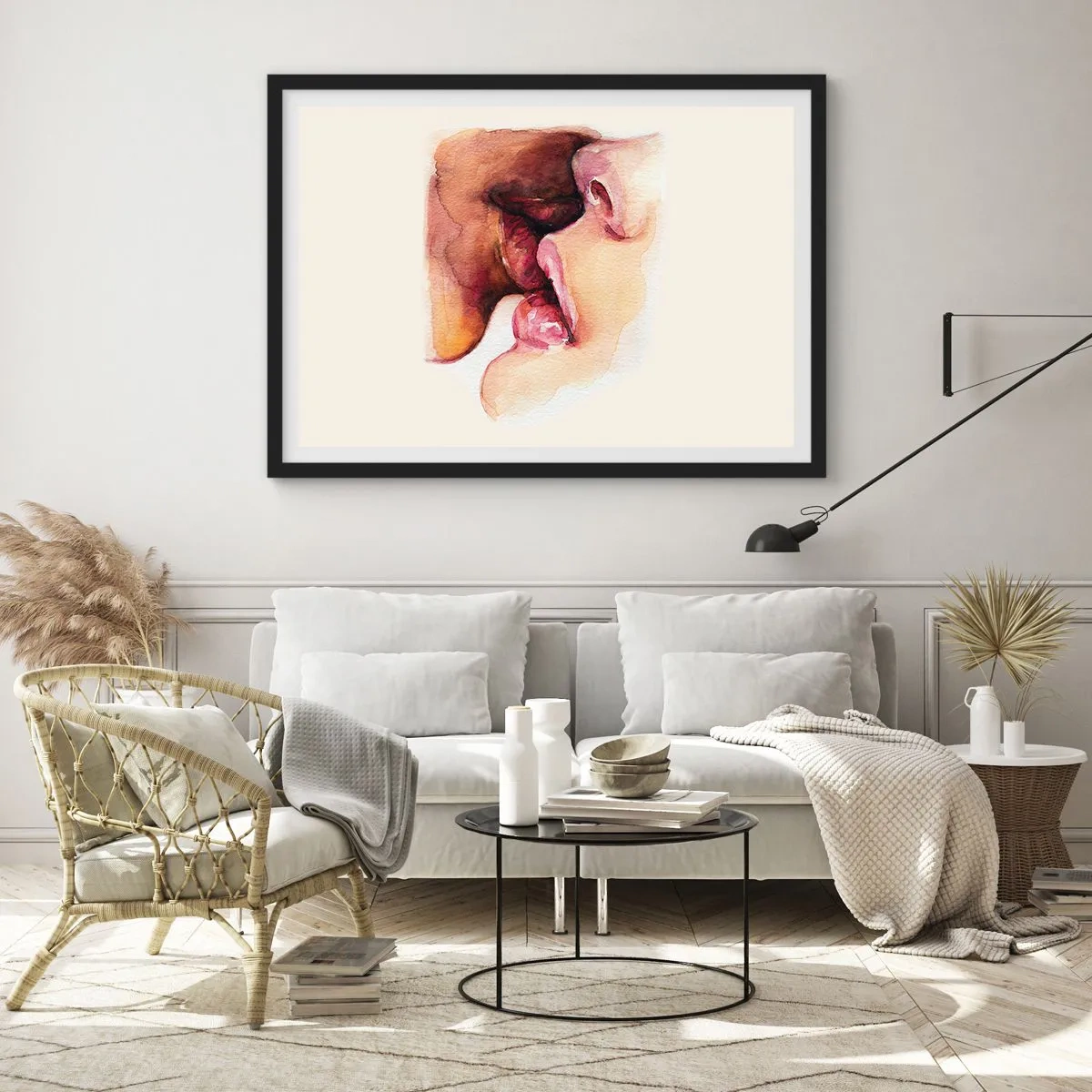 Poster in een zwarte lijst - Zoals dag en nacht, aarde en lucht - 91x61 cm