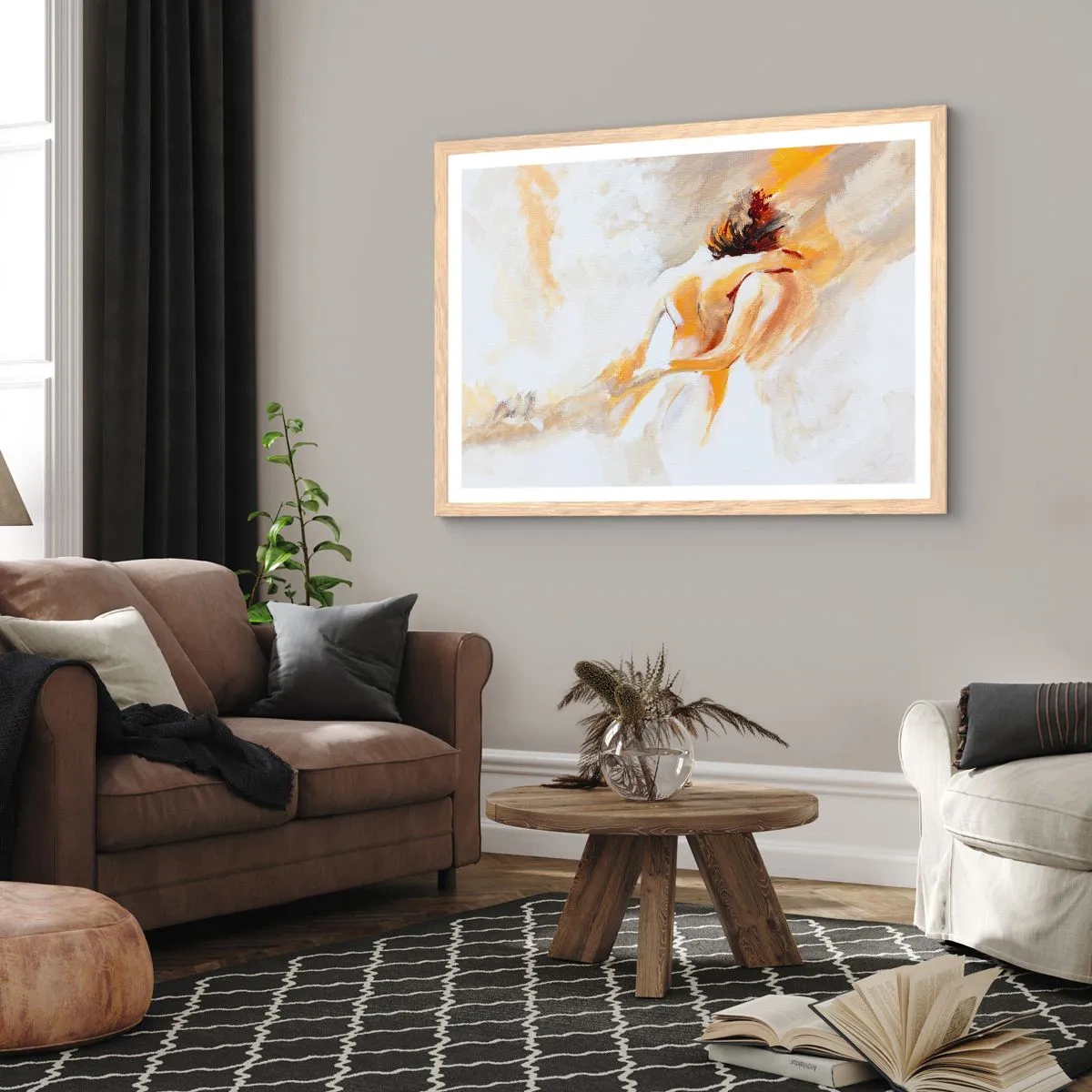 Een poster in een licht eiken lijst - In de lucht van nabijheid - 70x50 cm