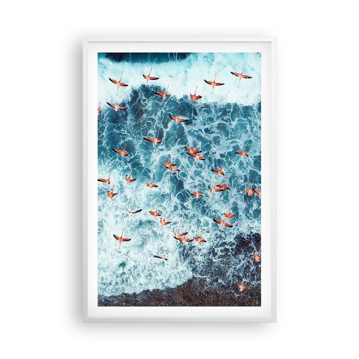 Poster in een witte lijst - De kustparade - 61x91 cm