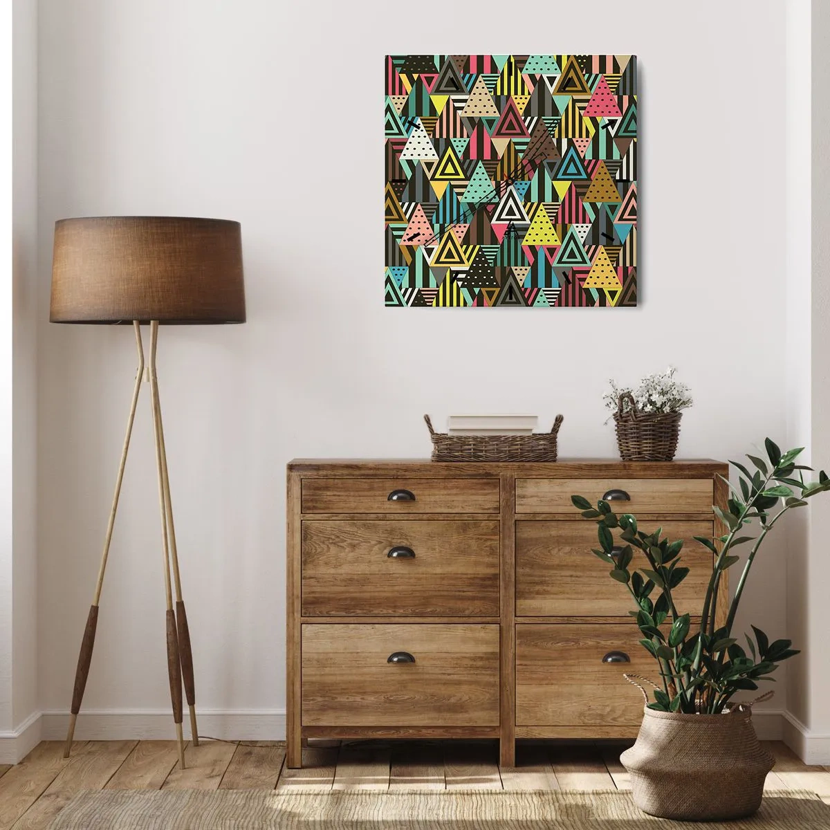 Wandklok - Klok - In ritme op drie - 30x30 cm
