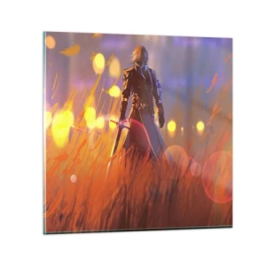 Schilderen op glas - Dolende ridder - 40x40 cm