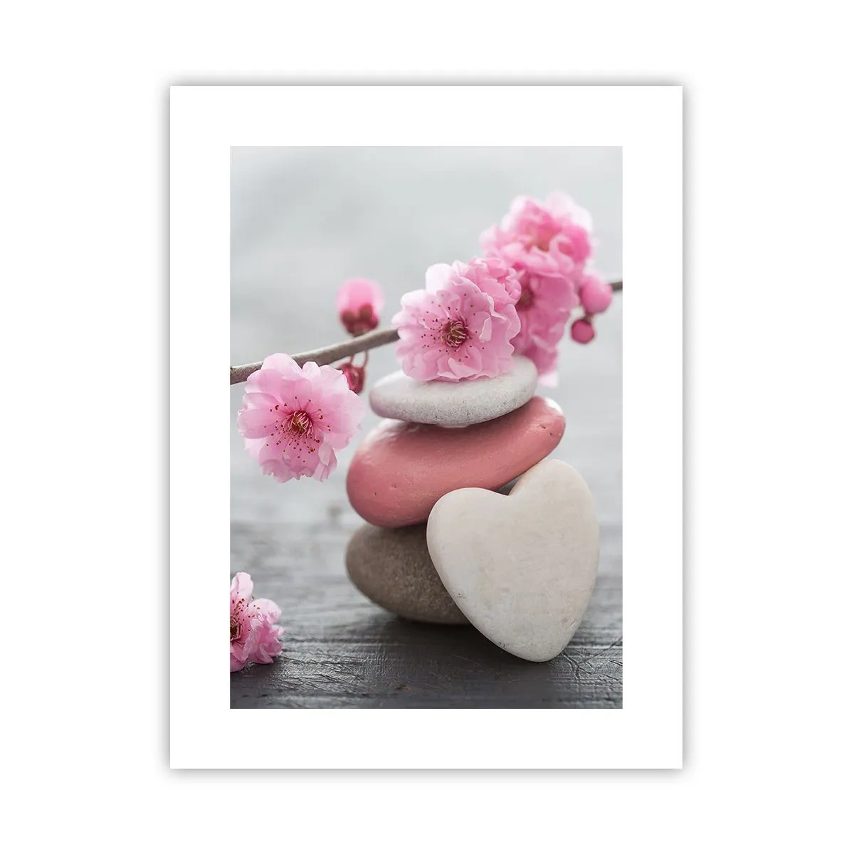 Poster - Gelukzaligheid met een kersenbloesem - 30x40 cm