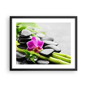 Poster in een zwarte lijst - In een vrede evenwicht - 50x40 cm