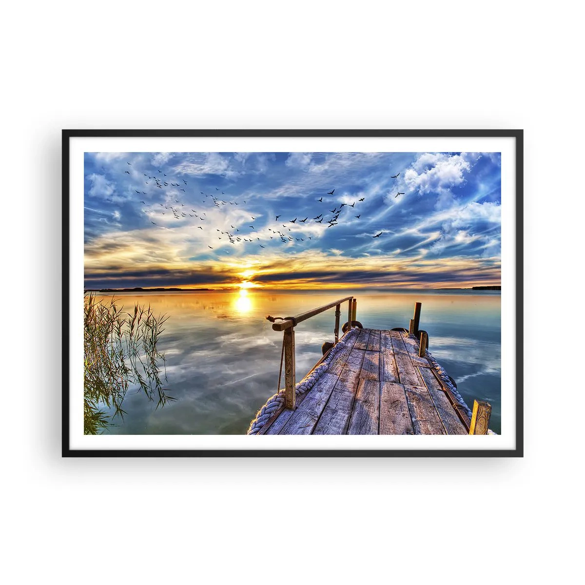 Poster in een zwarte lijst - De wind gaat rusten - 100x70 cm