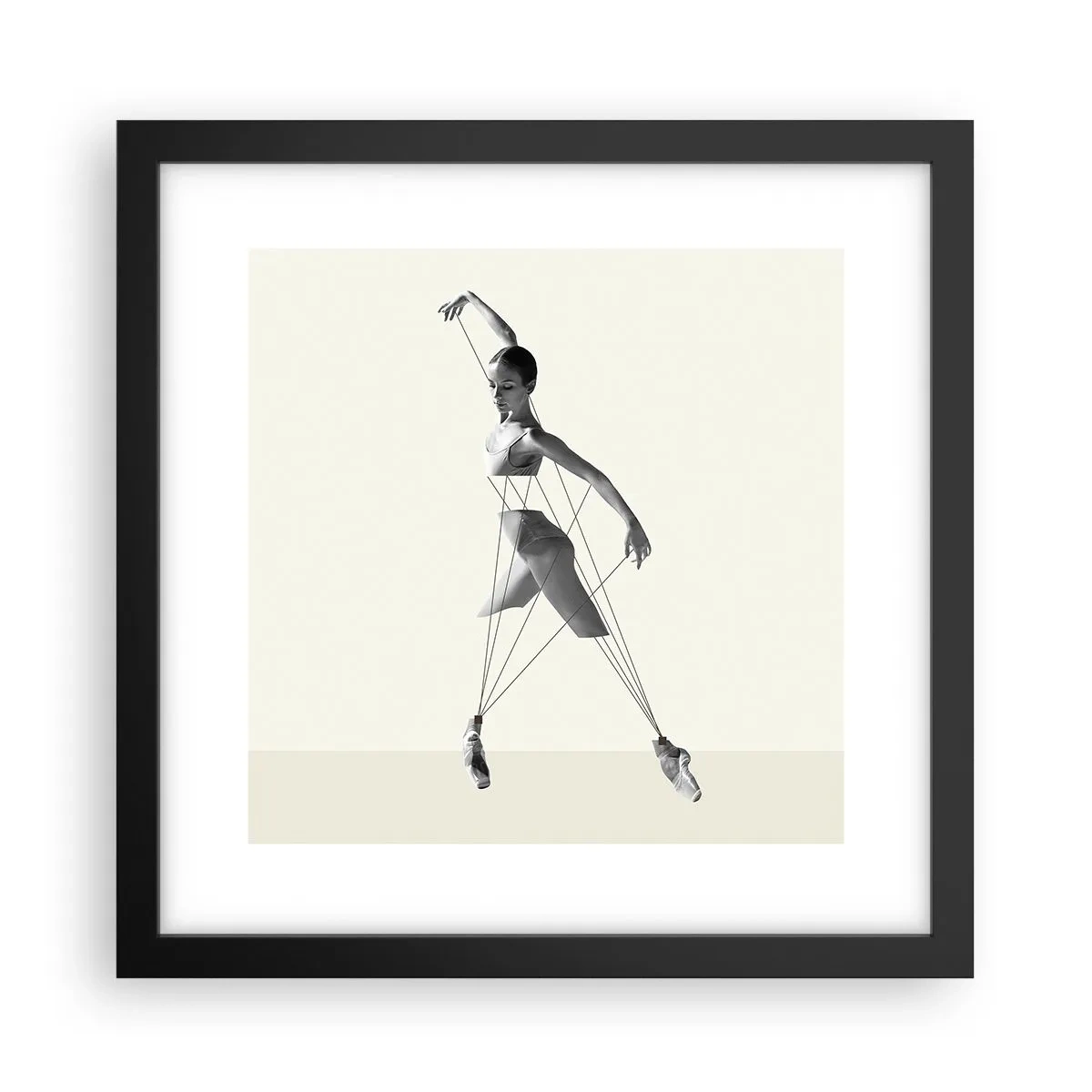 Poster in een zwarte lijst - In het theater van de wereld - 30x30 cm