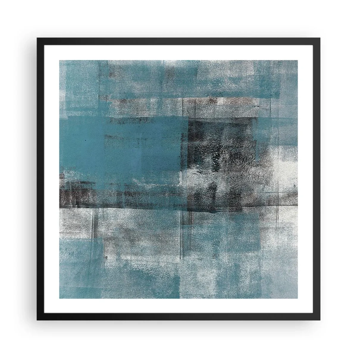 Poster in een zwarte lijst - Water en lucht - 60x60 cm