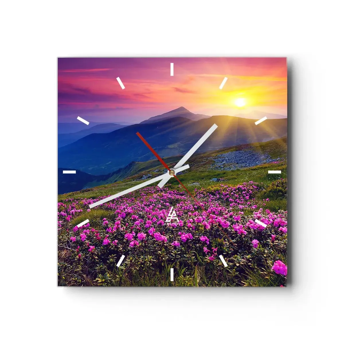 Wandklok - Klok - … En eromheen ruikt het naar bergdennen en de geur van kruiden - 30x30 cm
