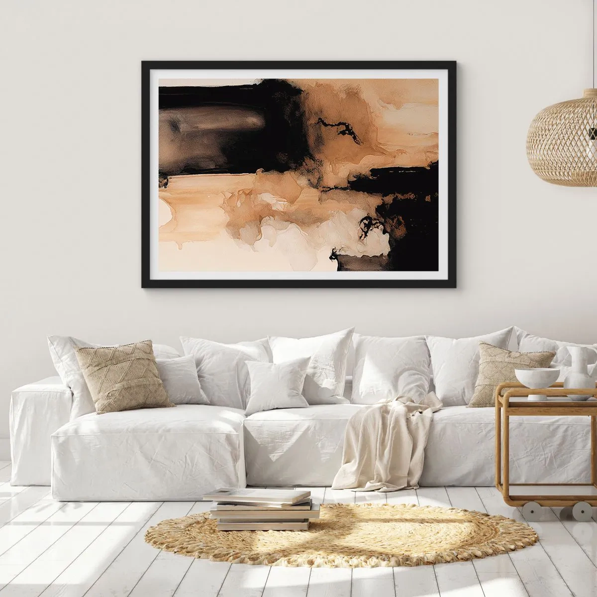 Poster in een zwarte lijst - Intrigerende abstractie - 70x50 cm