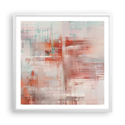 Poster in een witte lijst - Vaag. Maar roze - 60x60 cm