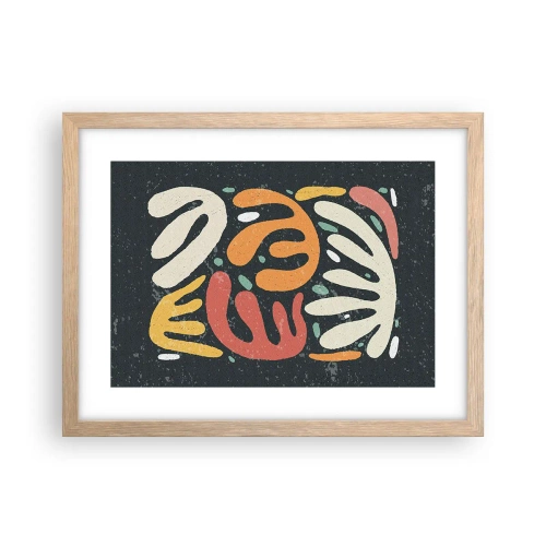 Een poster in een licht eiken lijst - Compositie – ik sta op het punt je te pakken te krijgen - 40x30 cm