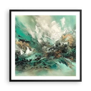 Poster in een zwarte lijst - Emerald en zwarte branding - 60x60 cm