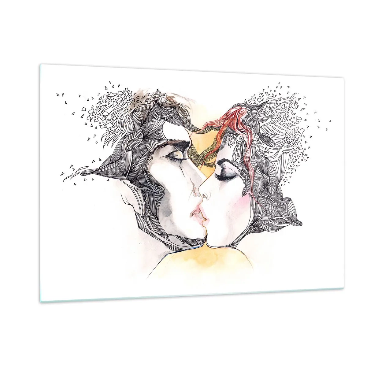 Schilderen op glas - De wereld bestaat niet - 120x80 cm