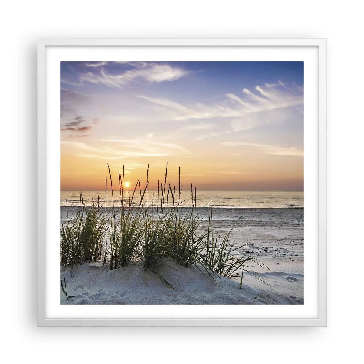 Poster in een witte lijst - Kijk, denk, voel - 60x60 cm