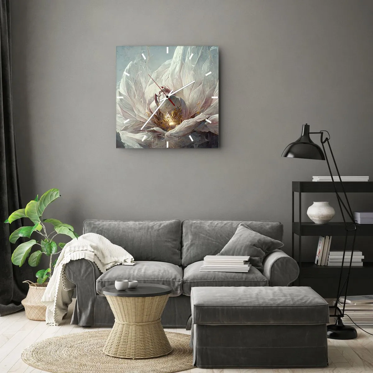 Wandklok - Klok - Hij bloeit eens in de honderd jaar - 40x40 cm