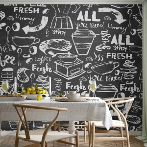 Fotobehang Premium Canvas - Alles wat je nodig hebt is… - Gastronomie, Muurschildering, Graffiti - 200x140 cm