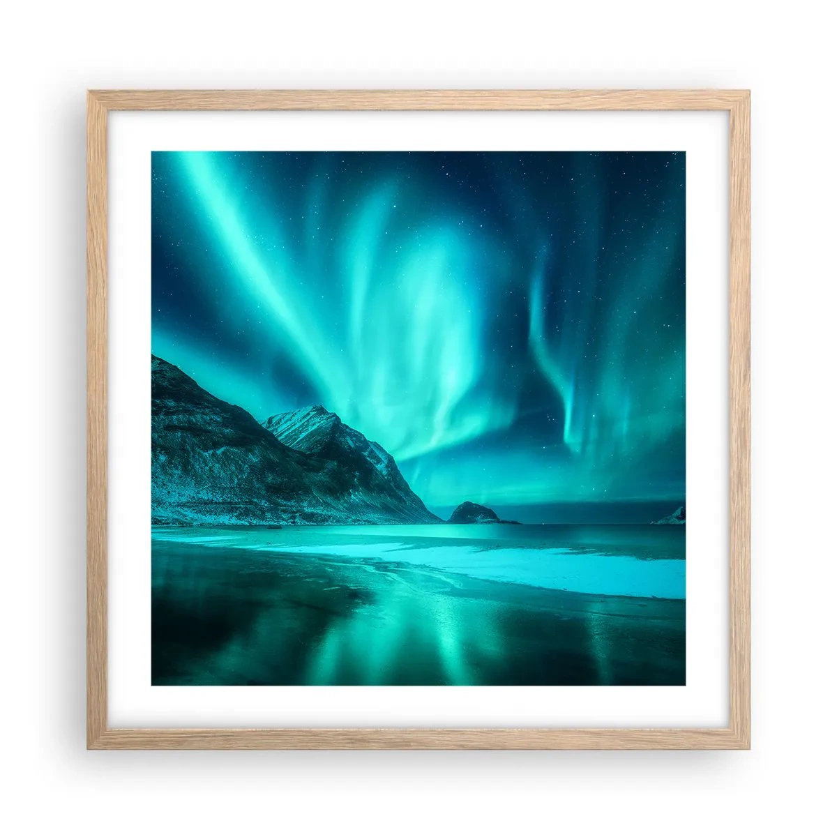 Een poster in een licht eiken lijst - Wonderen van het Noorden - 50x50 cm