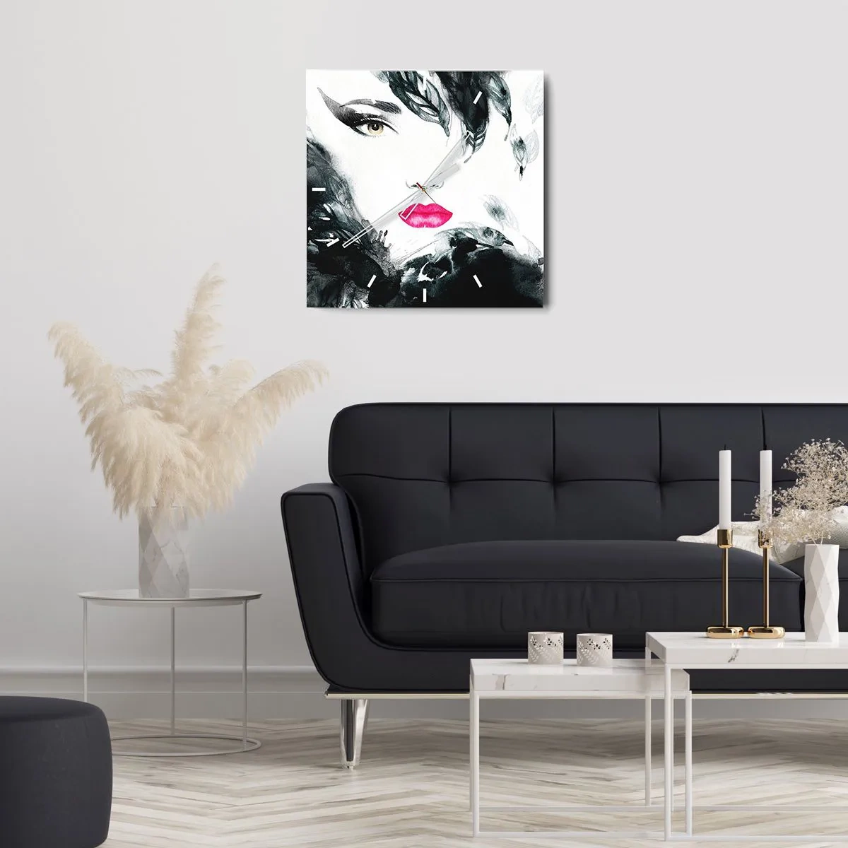 Wandklok - Klok - Aandacht! Femme fatale - 30x30 cm