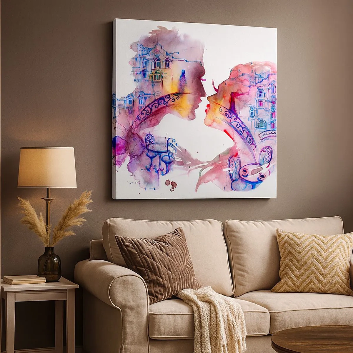 Schilderen op canvas - De geheime brug van zuchten - 30x30 cm