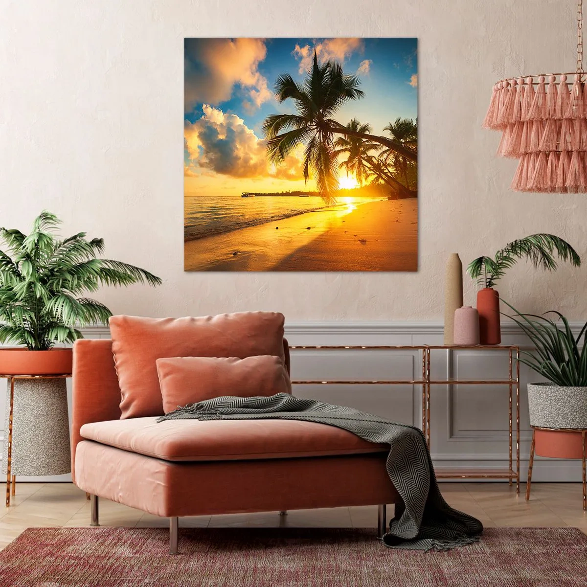 Schilderen op canvas - Caribische droom - 30x30 cm