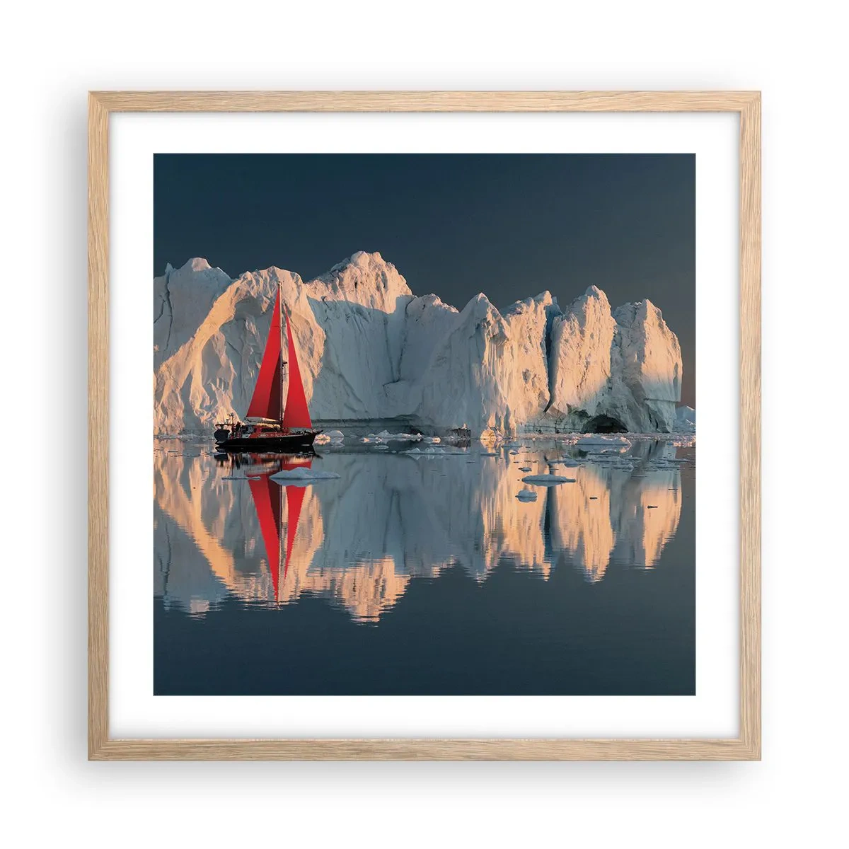 Een poster in een licht eiken lijst - Aan de rand van de wereld - 50x50 cm