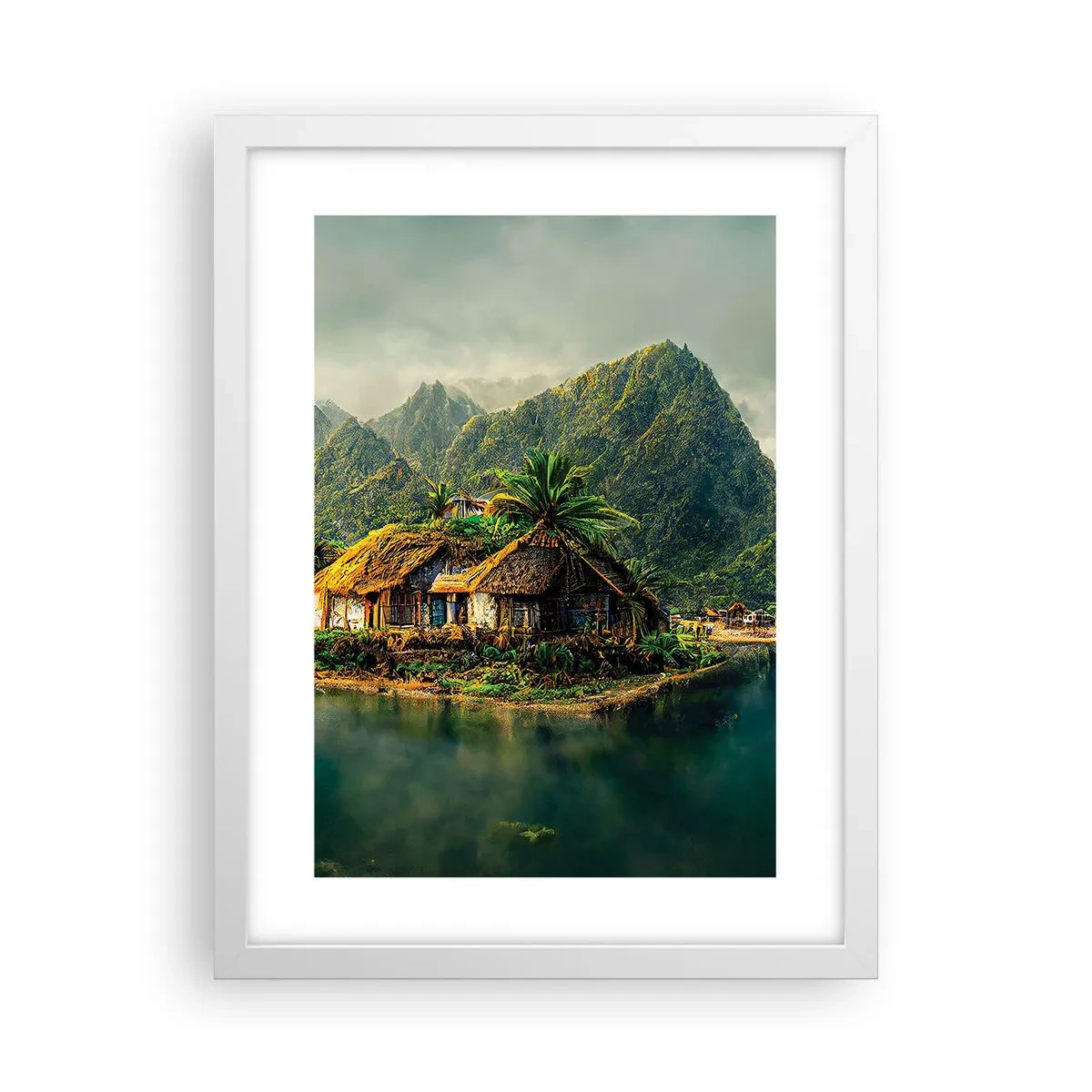 Poster in een witte lijst - Tropisch paradijs - 30x40 cm