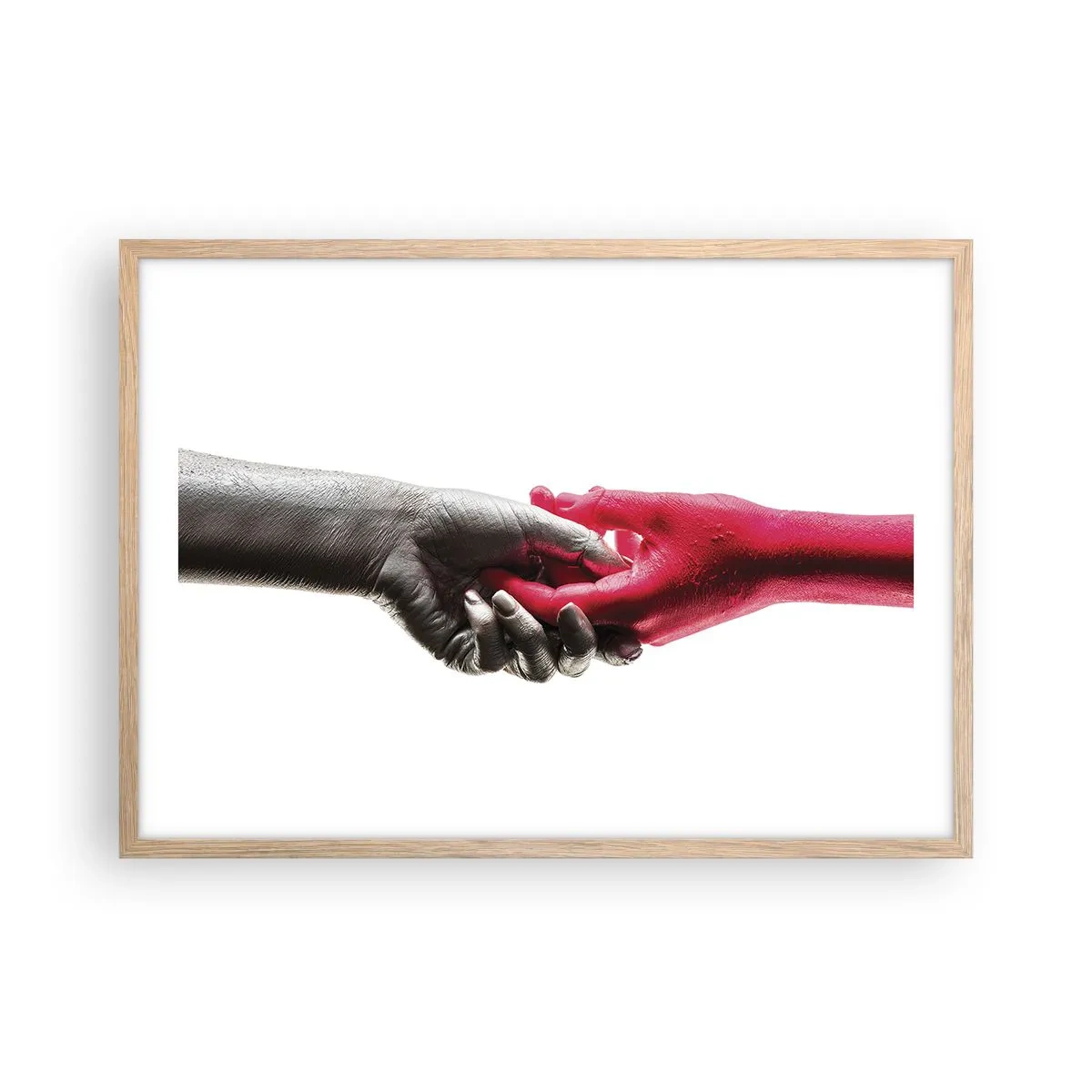 Een poster in een licht eiken lijst - Samen, hoewel anders - 70x50 cm