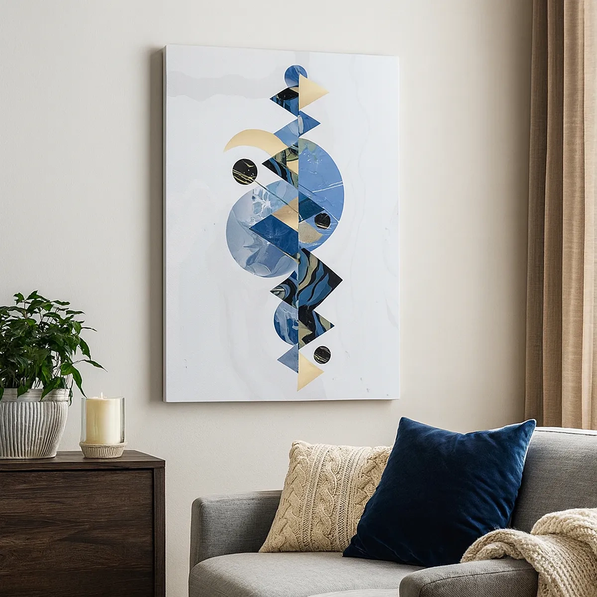 Schilderen op canvas - Geometrisch landschap - 50x70 cm