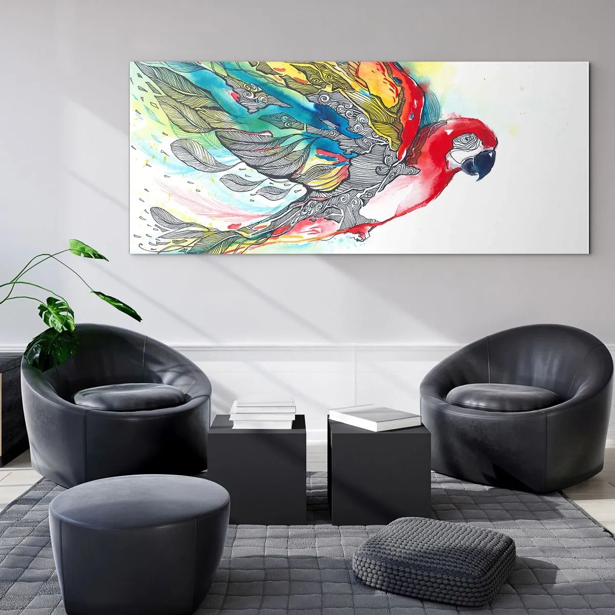 Schilderen op glas - Leef kleurrijk - 160x50 cm