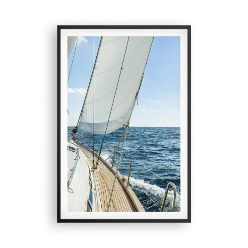 Poster in een zwarte lijst - Ahoi, avontuur - 61x91 cm