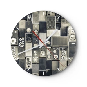 Wandklok - Klok - Luidsprekerset in retrostijl - 30x30cm - En alles is goed - Moderne wanddecoratie voor woonkamer, keuken en slaapkamer ARTTOR