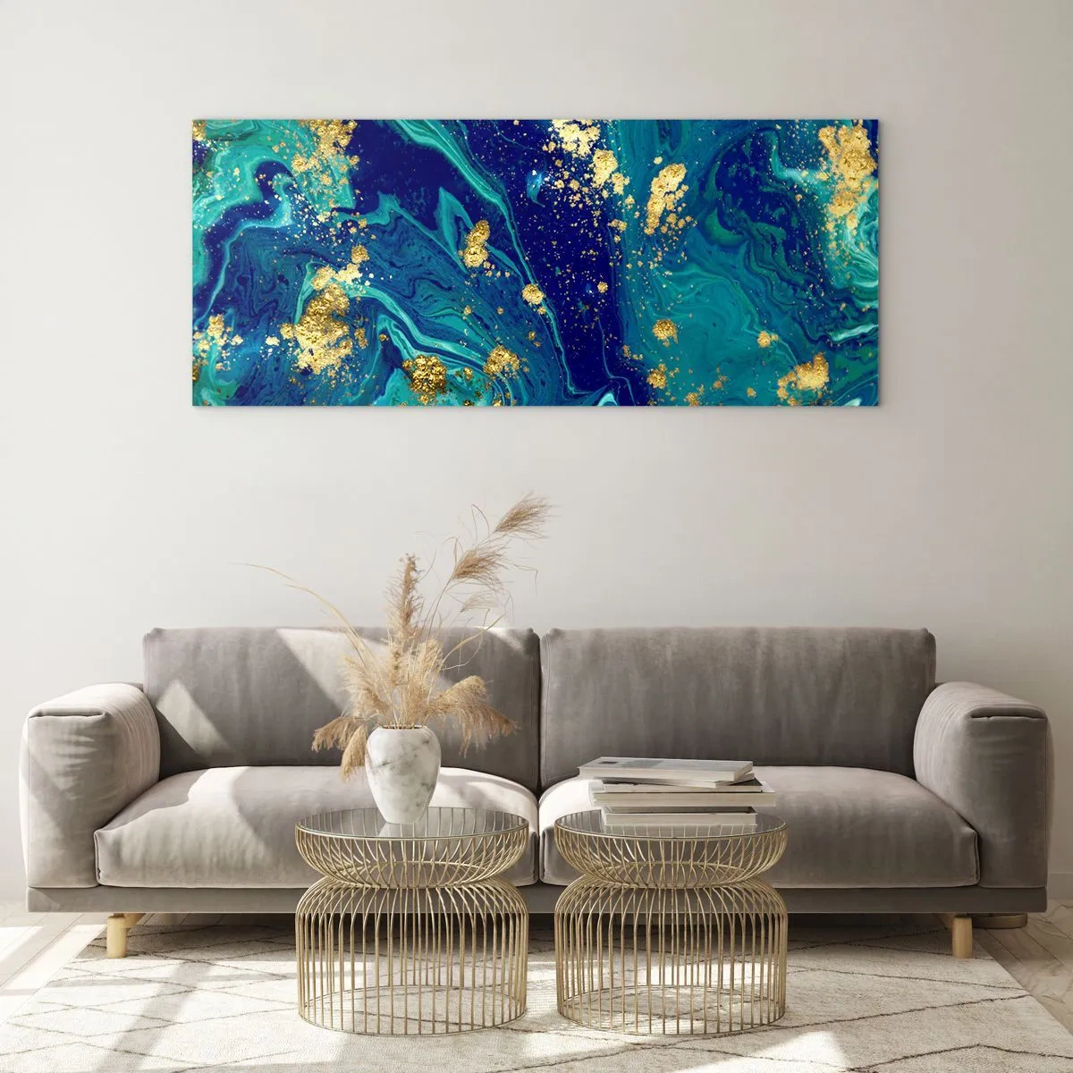 Schilderen op glas - De bloemblaadjes van de zon - 100x40 cm