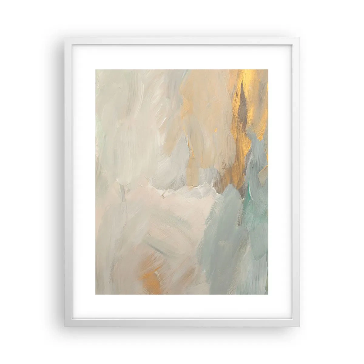 Poster in een witte lijst - Abstractie – het land van zachtheid - 40x50 cm