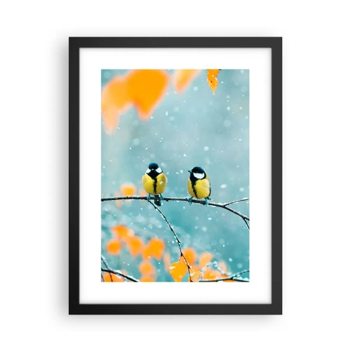Poster in een zwarte lijst - Vogelroddel - 30x40 cm