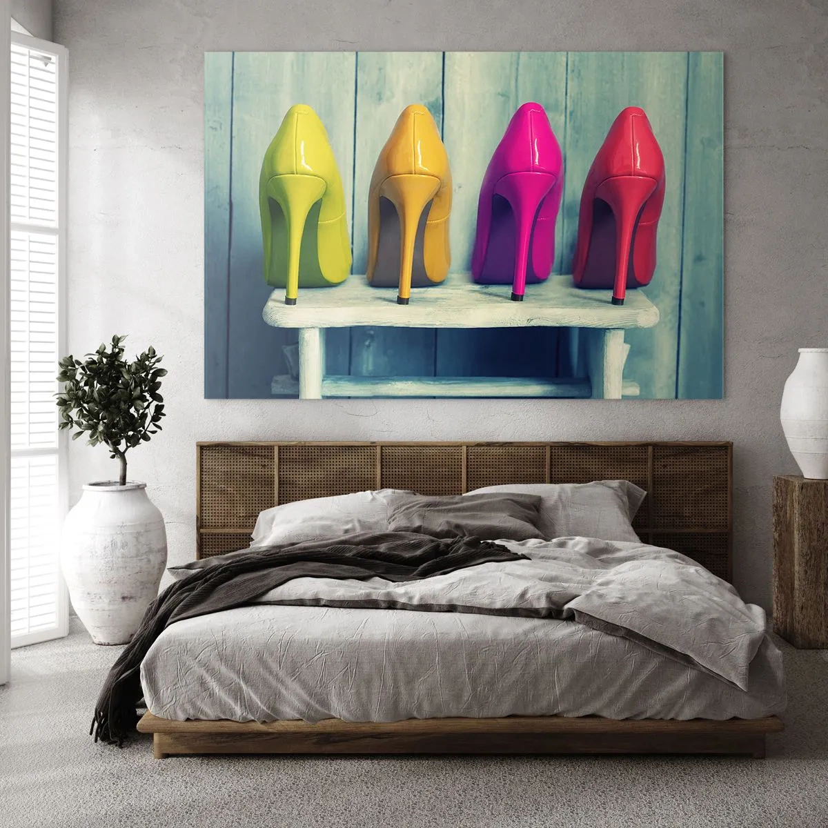 Schilderen op glas - Loop op de regenboog - 120x80 cm