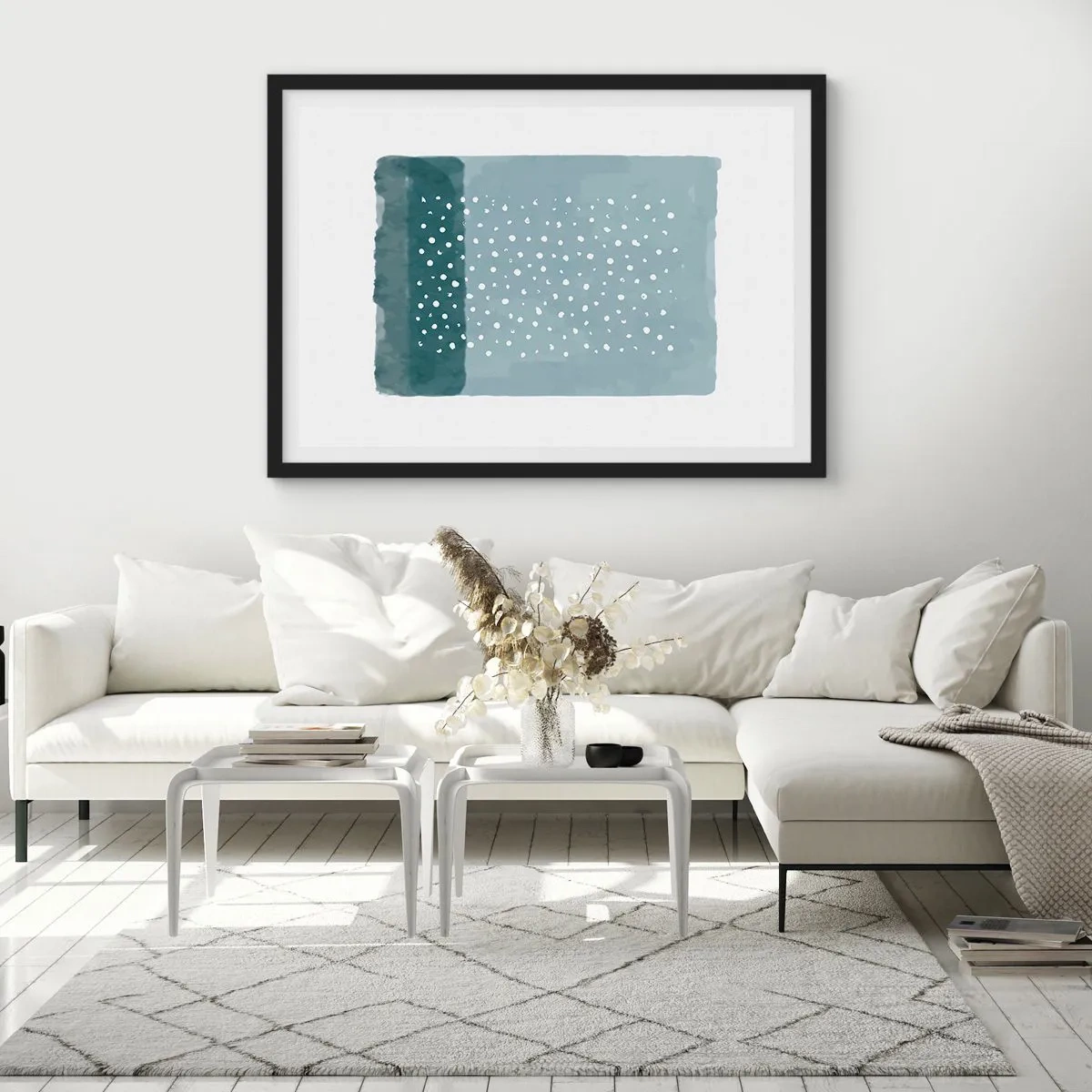 Poster in een zwarte lijst - Gegroeid op blauw - 40x30 cm