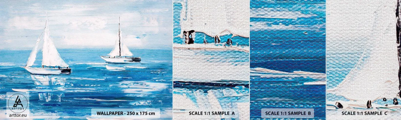 Fotobehang Monster Premium Canvas - Met een vriend aan mijn zijde - Landschap, Zeilboten, Nautisch - 100x30 cm