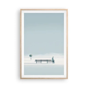 Een poster in een licht eiken lijst - Ja, ik wacht. - 61x91 cm