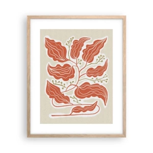 Een poster in een licht eiken lijst - Folk en koraal - 40x50 cm