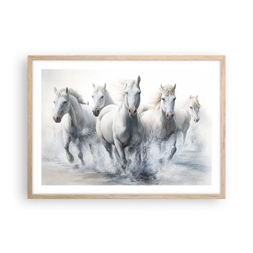 Een poster in een licht eiken lijst - Witte magie - 70x50 cm