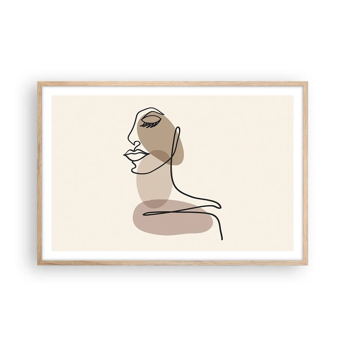 Een poster in een licht eiken lijst - Een bepaalde lijn van schoonheid - 91x61 cm