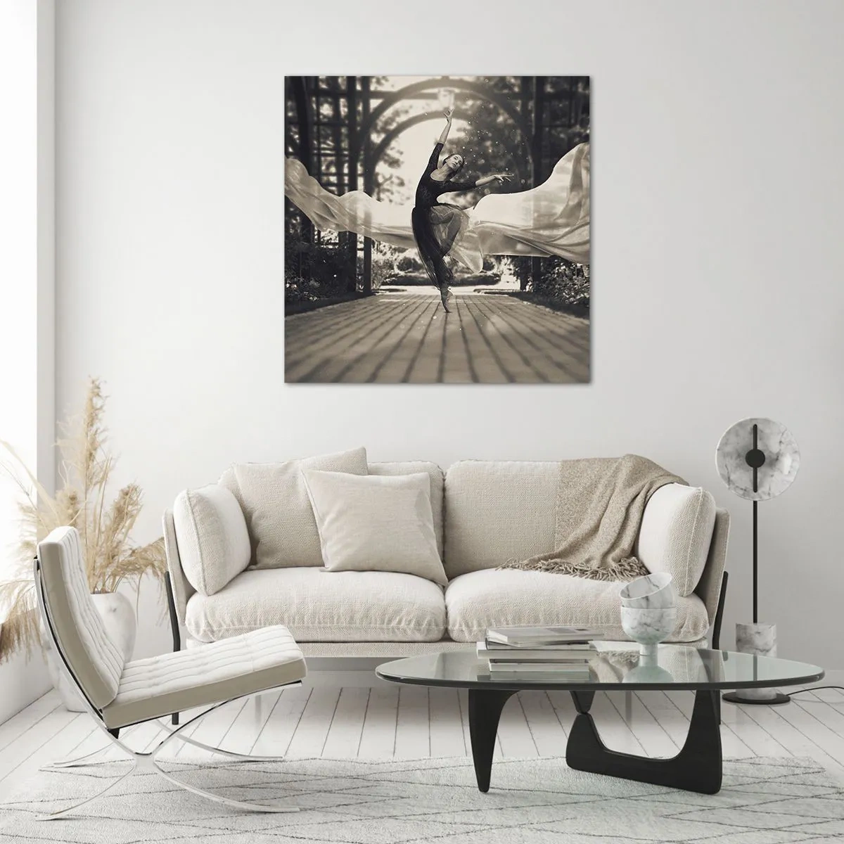 Schilderen op glas - De dans van de tuingeest - 50x50 cm