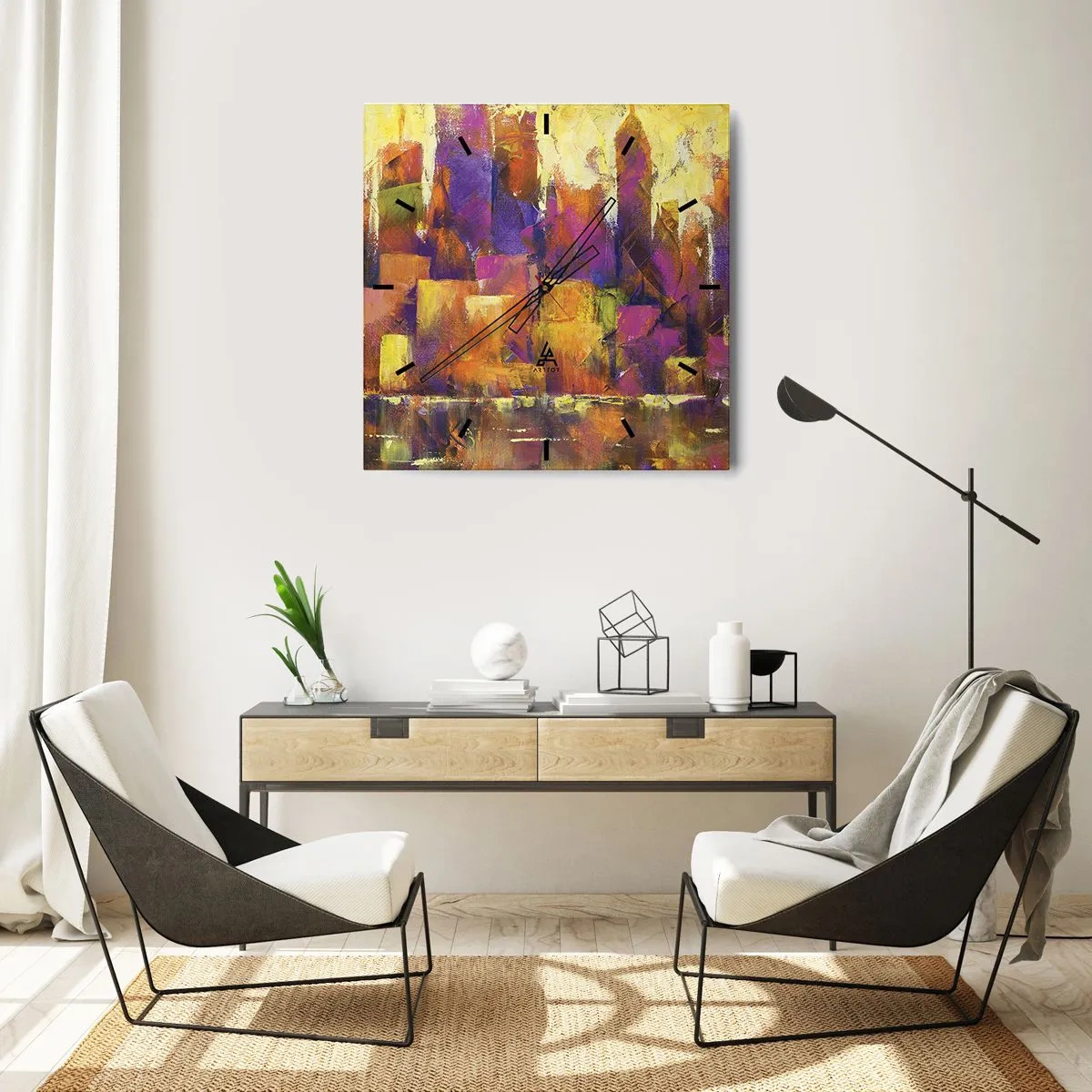 Wandklok - Klok - Metropolitan compositie - 40x40 cm