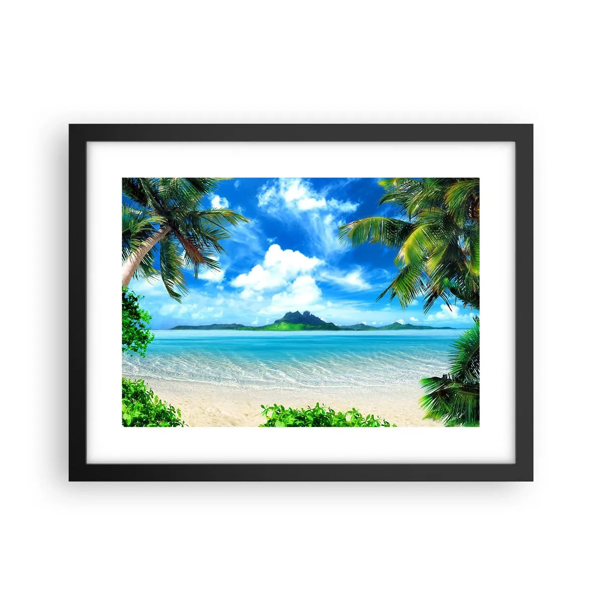Poster in een zwarte lijst - Het azuur van de tropen - 40x30 cm