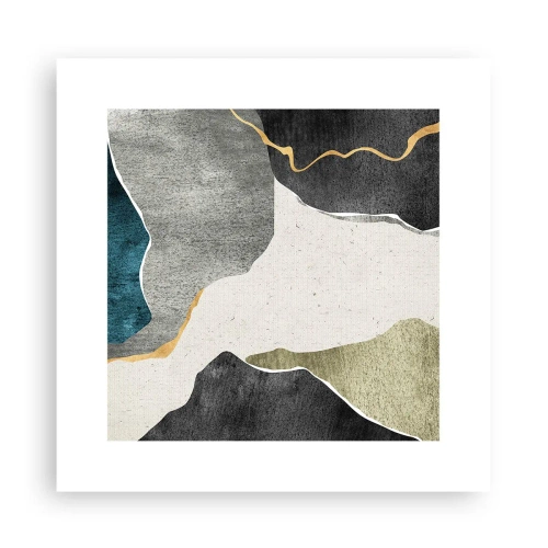 Poster - Mozaïekcompositie met gouddraad - 30x30 cm