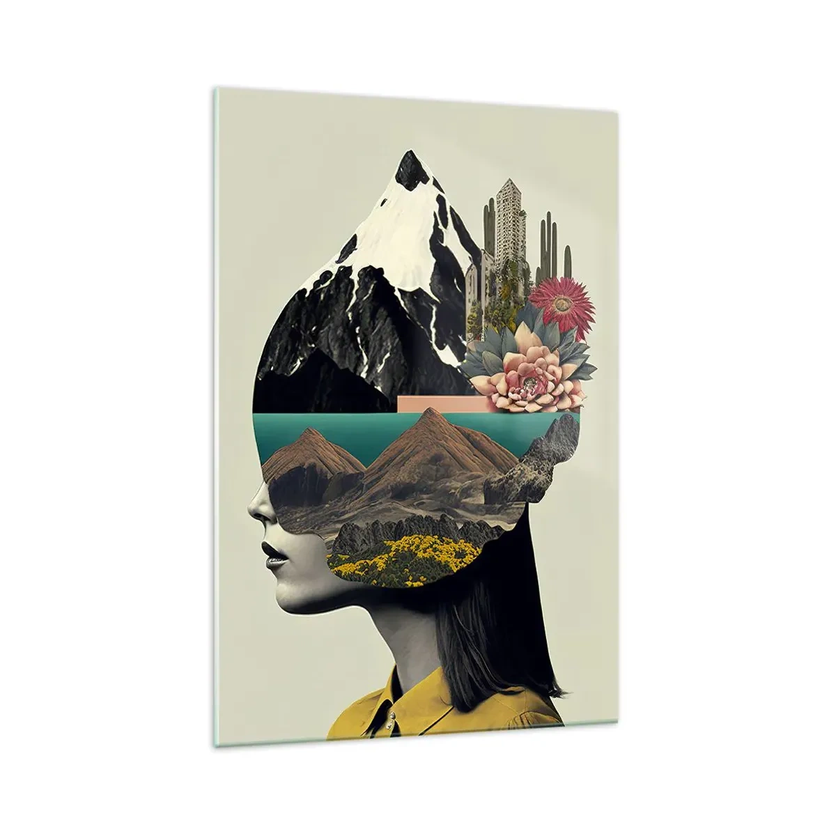 Schilderen op glas - Vrouw – altijd een mysterie - 70x100 cm