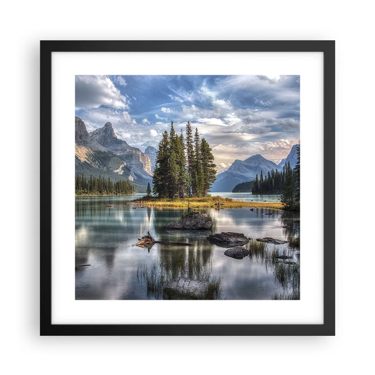 Poster in een zwarte lijst - Aan het grote en schone water ... - 40x40 cm