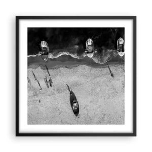 Poster in een zwarte lijst - Nog steeds aan de oever… - 50x50 cm