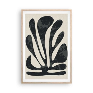 Een poster in een licht eiken lijst - Meervingerige abstractie - 61x91 cm